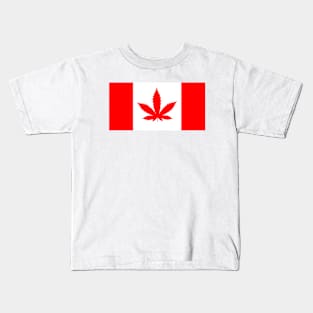 Canadian Flag Marijuana Kids T-Shirt